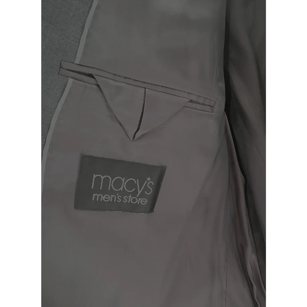 Men's Andrew Mark Double Vented Gray Blazer Suit Jacket Size 48L Modern Fit